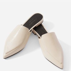 Everlane boss mule leather bone patent cream slide